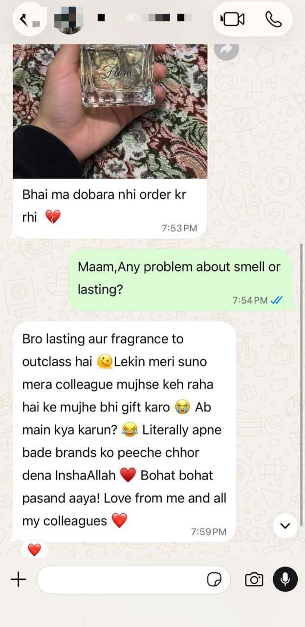 Customer WhatsApp review screenshot